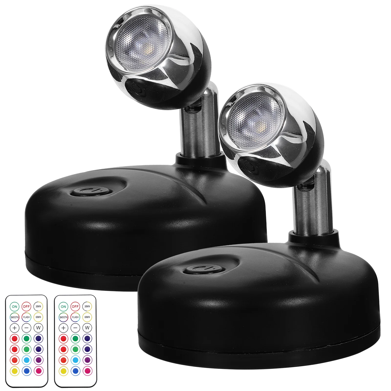 

2 Pcs Remote Control Adjustable Night Light Spotlight Accent Lights Abs Small Spotlights for Displays Indoor