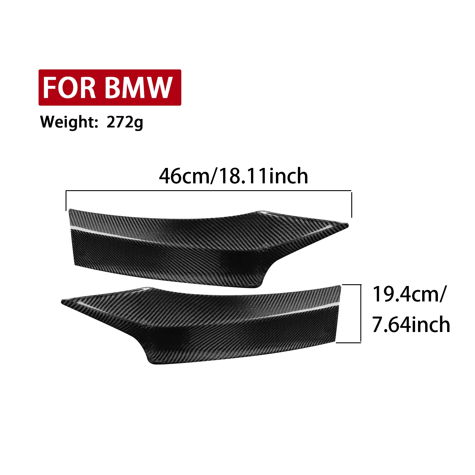 For BMW 1 Series F20 F21 M Sport 2012-2014 Real Wet Carbon Fiber Front Bumper Spoiler Corner Apron Surround Cover  Decoration