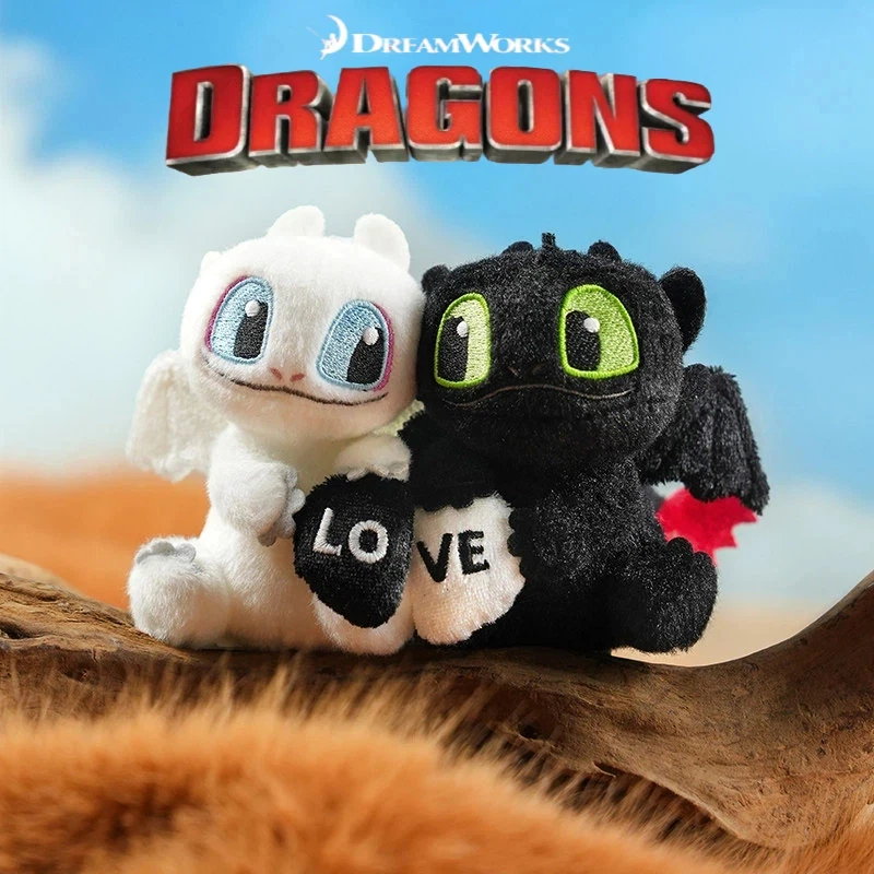

2026 Potdemiel Authentic How To Train Your Dragon Toothless Light Fury Pair Luminous Magnetic Keychain Bag Valentine's Day Gifts