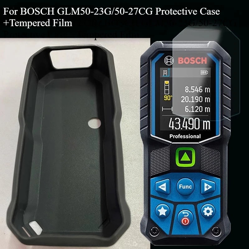 For BOSCH GLM 50-23G 50-27CG Measuring Instrument Protective Case Anti Drop Soft Shell Screen Protector Tempered Glass Film