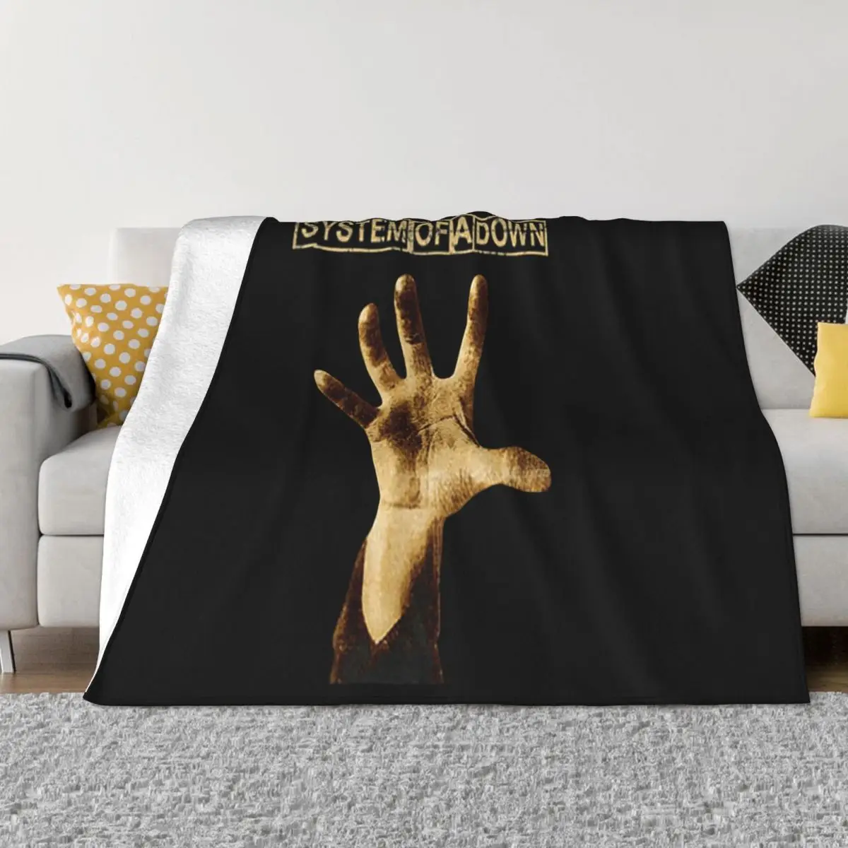 System Of A Down Hand Heavy Metal Rock Licensed Swea Men Women Men Many Colors Throw Blanket