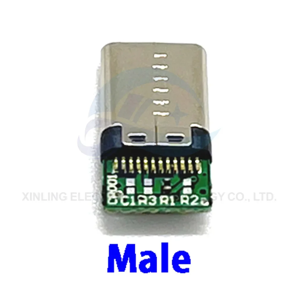 USB 3.1 type c male/Female Connectors Jack Tail 24pin usb Male Plug Electric Terminals welding DIY data cable Support PCB Board