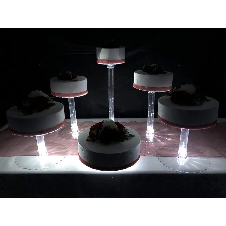 

Multi Tier Wedding Cake Stand with LED Lights and Optional Water Fountain 6 Tier Stand Without Fountain