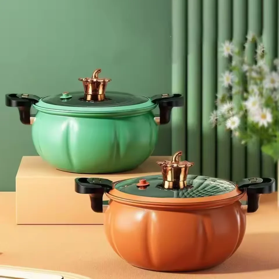  8L Pumpkin Micro Pressure Pot New Home Type Soup Pot Multifunctional Non Stick Pot Gas Stove Universal Soup Pot for Kitchen