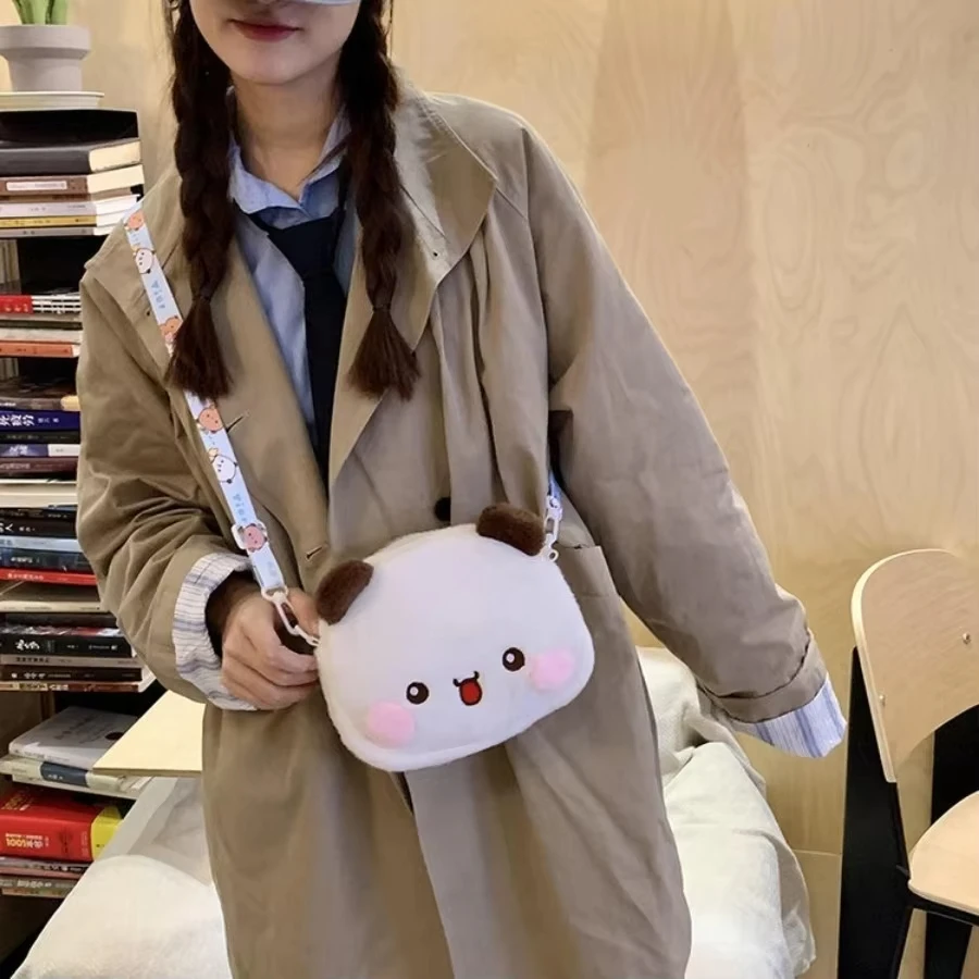 Cute Bubu Dudu Plush Backpack Yier Panda Bear Crossbody Bag Kawaii Coin Purses Shoulder Bag Soft Plushies for Girlfriend Gifts