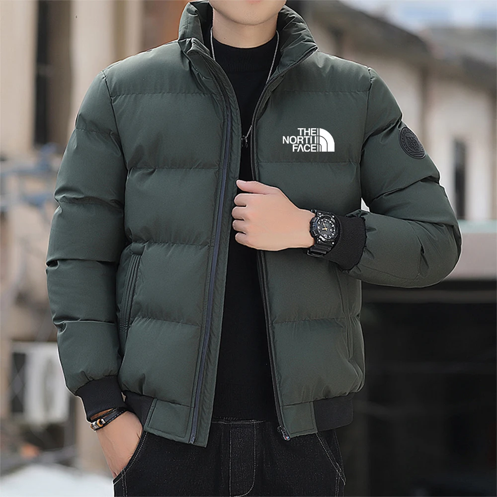 2024 New Winter Thick Men Warm Zip Up Parka Jackets Casual Men's Outwear Coats Male Windbreak Cotton Padded Down Zipper Jacket