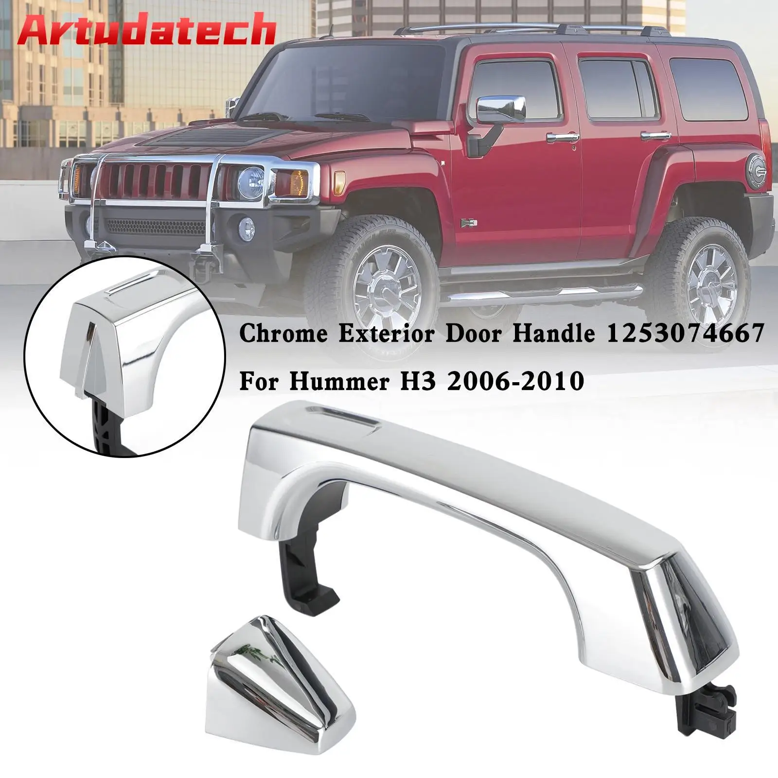 

Хромированная наружная дверная ручка Artudatech 1253074667 для Hummer H3 2006-2010, автомобильные аксессуары