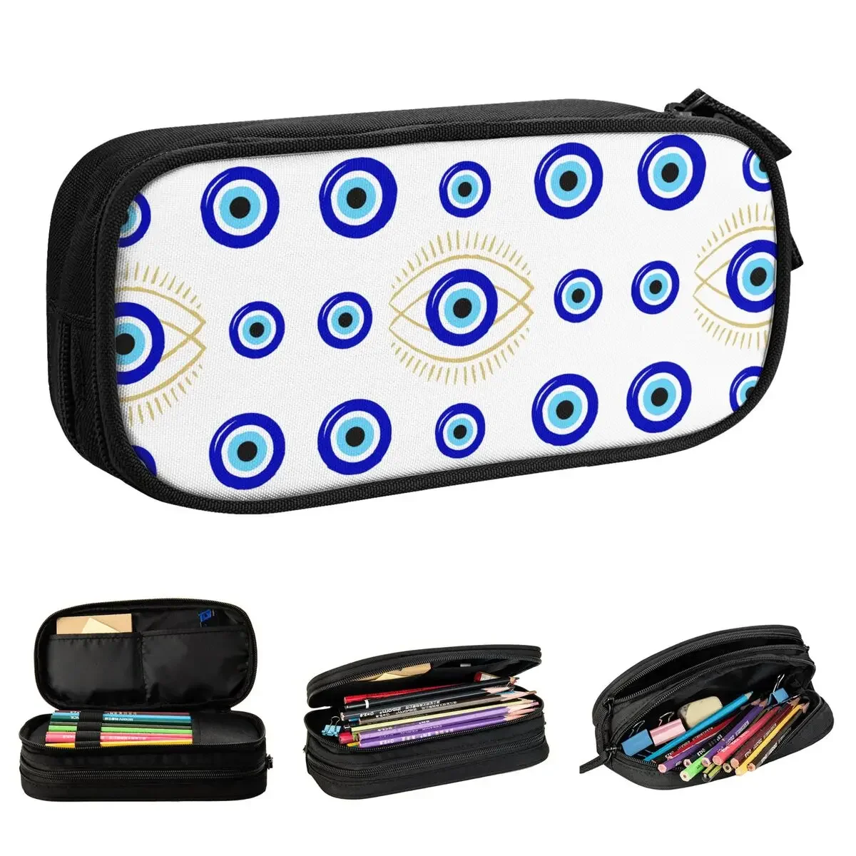 

Evil Eye Lucky Pencil Cases Fun Pen Holder Bags for Student Big Capacity Students School Gift Pouch