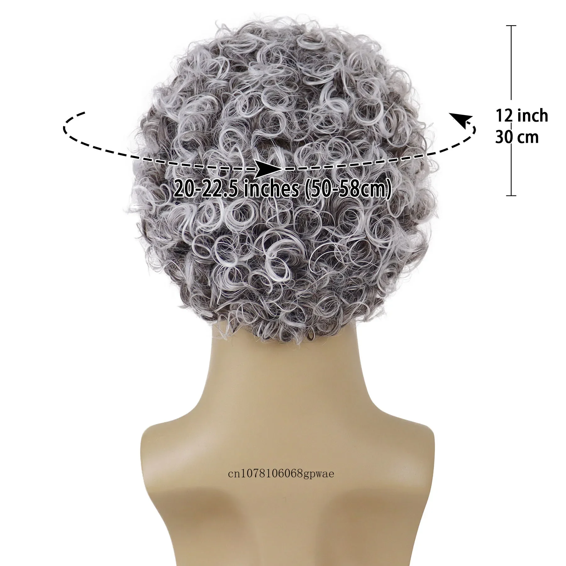 Bouncy Grey Wig Synthetic Hair Male Short Haircuts Wig 70s Daily Costume Halloween Afro Curly Wigs for Men Adjustable Cap Size