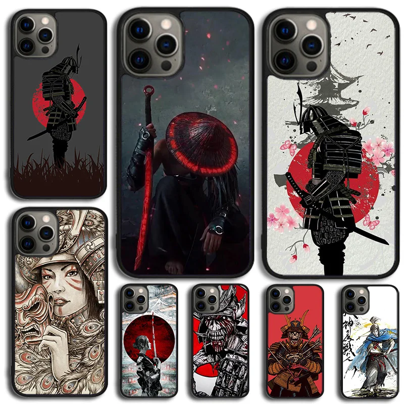 Japanese Samurai Warrior Phone Case For apple Plus X XS Max XR iPhone 16 15 14 13 12 Mini 11 Pro Max  Cover Shell coque