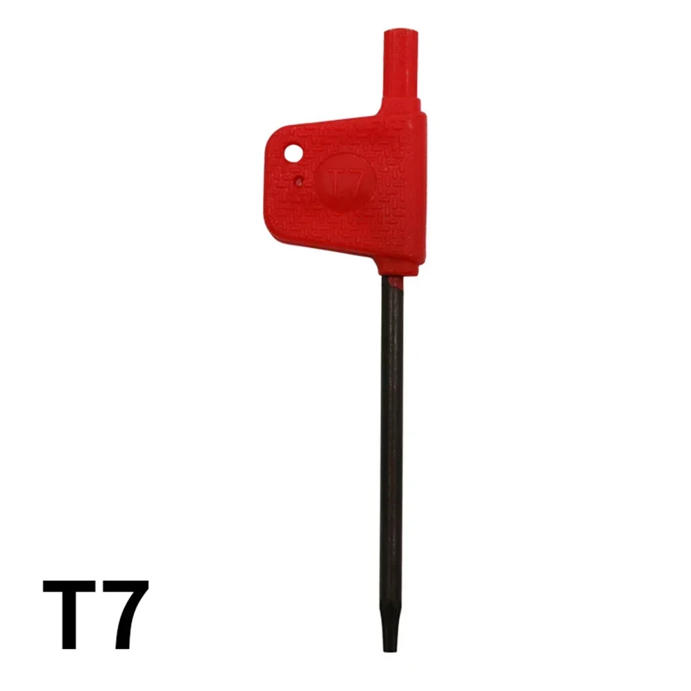 Juego de llaves de destornillador Torx tipo bandera roja, adecuado para taladros manuales y destornilladores eléctricos, 10 Uds.