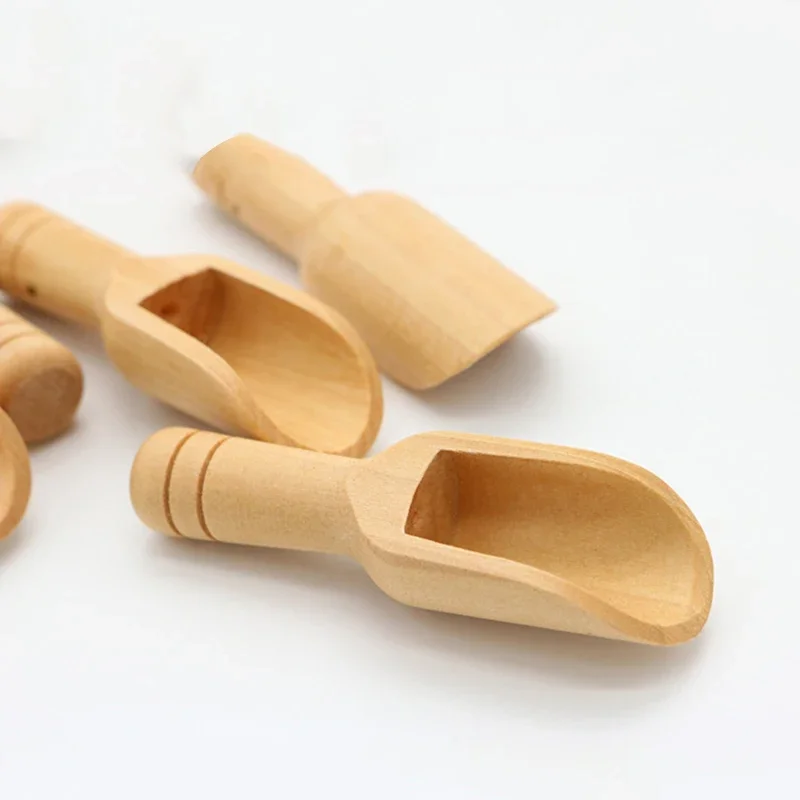 Mini Wooden Spoon Coffee Spoon Bathsalt Spoon Spa Tool Laundry Detergent Kitchen Spice Candy Flour Scoops Gift