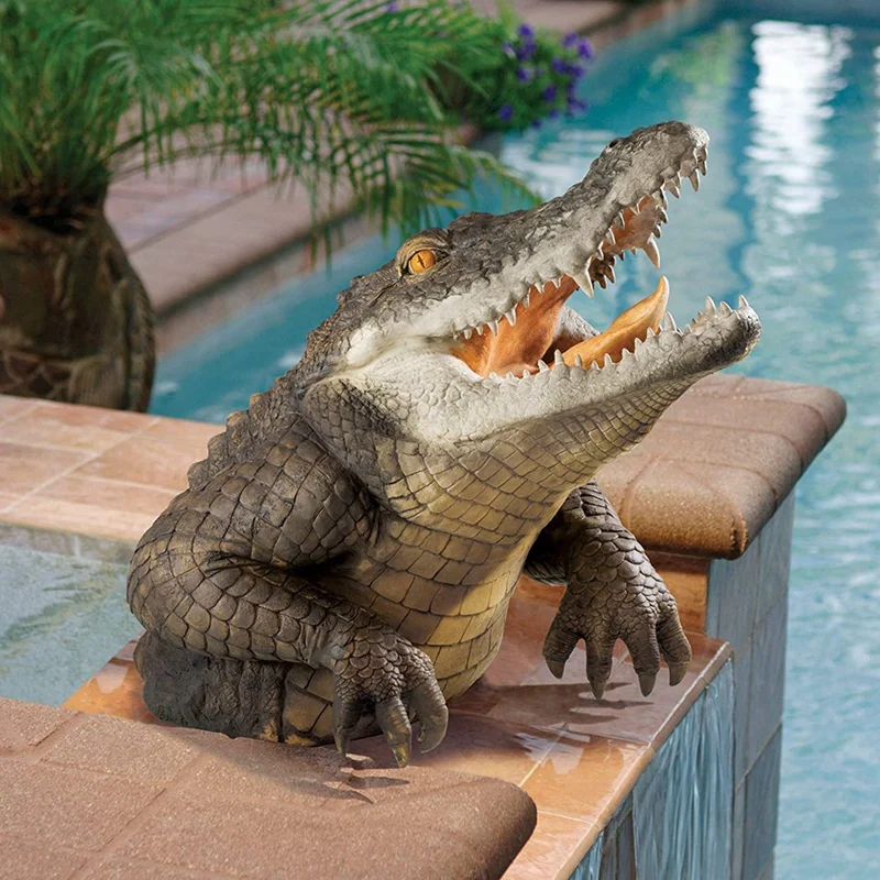 1 PCS Crocodile Head Courtyard Pond Floating Animal Ornaments Park Pool Simulation Ornaments Crocodile Ornaments