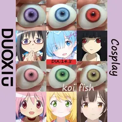 DUOXIU 1 Pair Korean 14.5mm Popular Colorful Contact Lenses With Prescription Myopia Lenses Cosplay Halloween Big Eye Fast