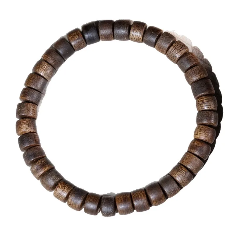 Vintage Chinese Style Natural Agarwood Beaded Bracelet Lucky Blessing Fortune Prayer Meditation Jewelry For Men Women Wenwan Gif