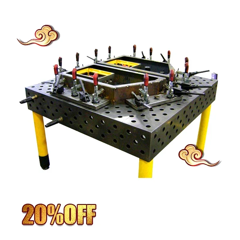 China cast iron 3d welding table with welding jigs