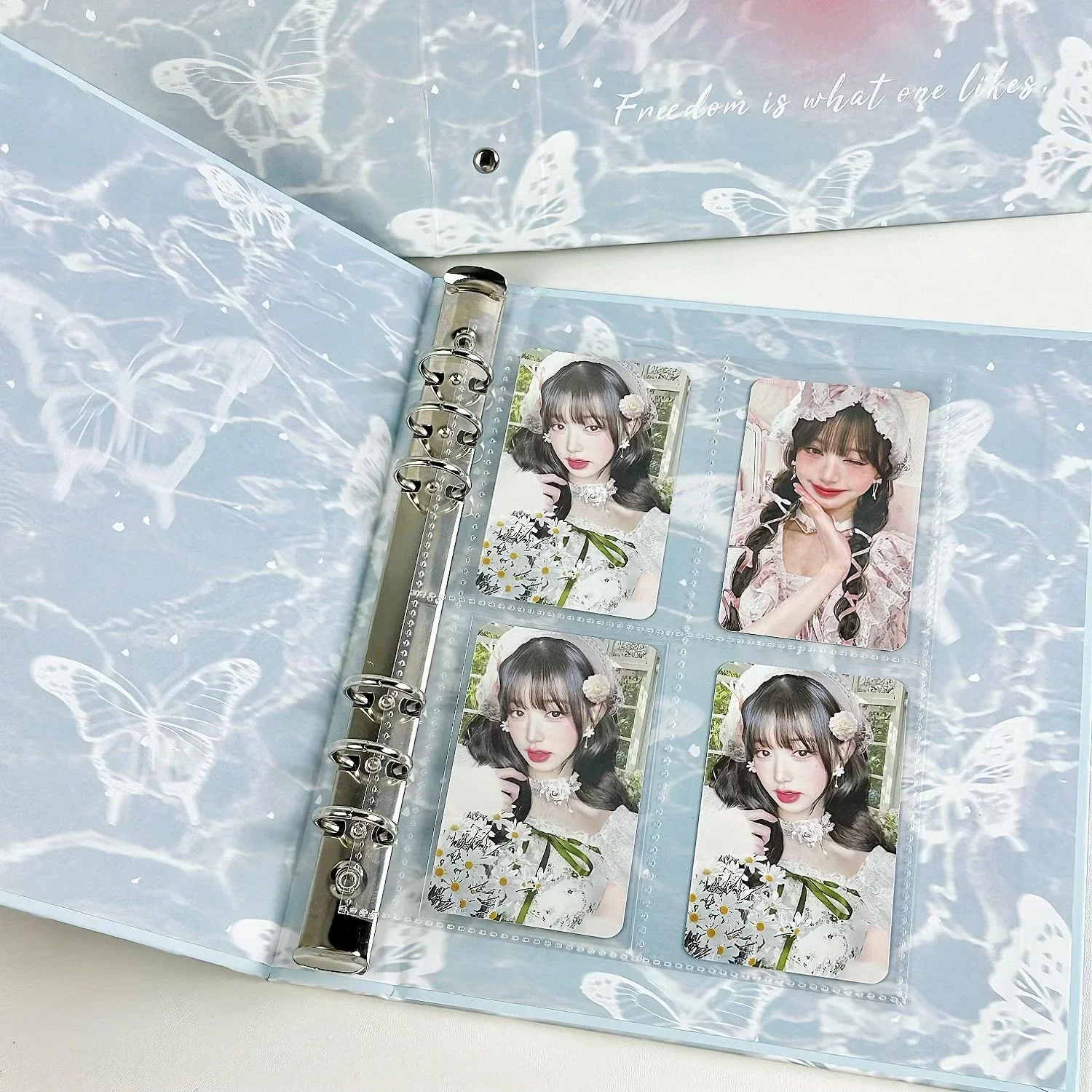 IFFVGX Butterfly A5 Binder Photocard Holder Kpop Idol Photo Album Kawaii Photocards Collect Book Album for Photographs 포토카드 포장용품