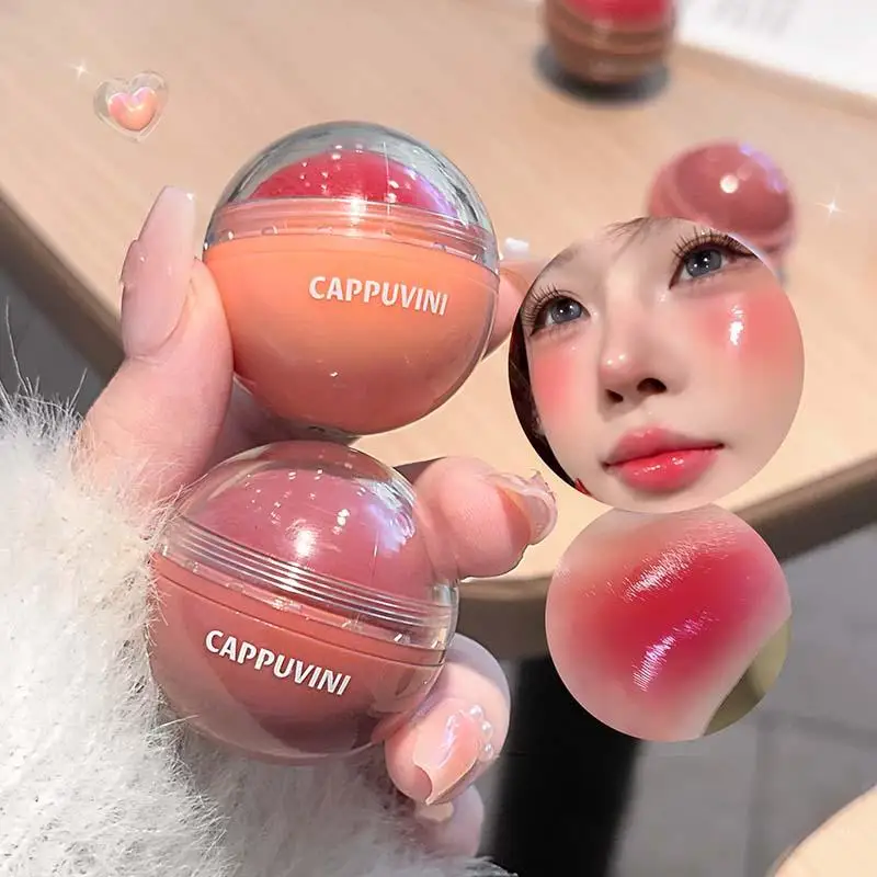 Cappuvini Vitality Juicy Blush Ball, blush crème naturel rosé, longue tenue, haute couleur, maquillage du visage, rouge à lèvres