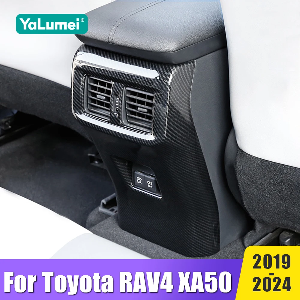 

For Toyota RAV4 XA50 2019-2021 2022 2023 2024 Car Rear Armrest Air Outlet Cover Anti-kick Panel Protector Interior Accessories