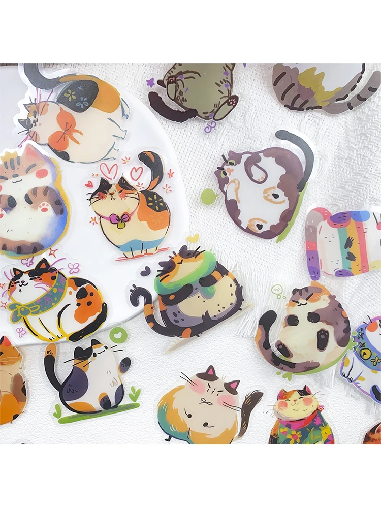 Autocollants animaux de compagnie chats mignons de dessin animé, 50 pièces, pour téléphone, ordinateur portable, carnet de notes, Skateboard, guitare, autocollants transparents esthétiques, DIY