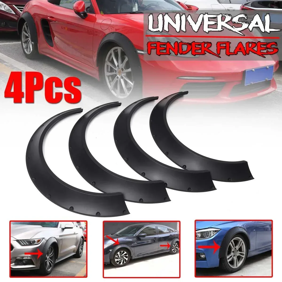 4X Universal Car Flares Wide Wheel Arches Mudguard For BMW G30 G31 F32 F33 For Mazda MX5 RX8 Miata 323 RX7 RX8 CX-3 CX5 Body Kit