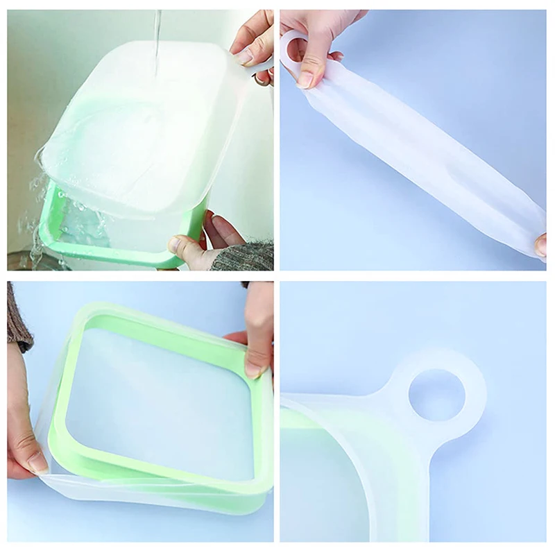 Portable Silicone Sandwich Toast Bento Box With Handle Food Container Microwavable Snack Box Student Office Worker Lunch Box