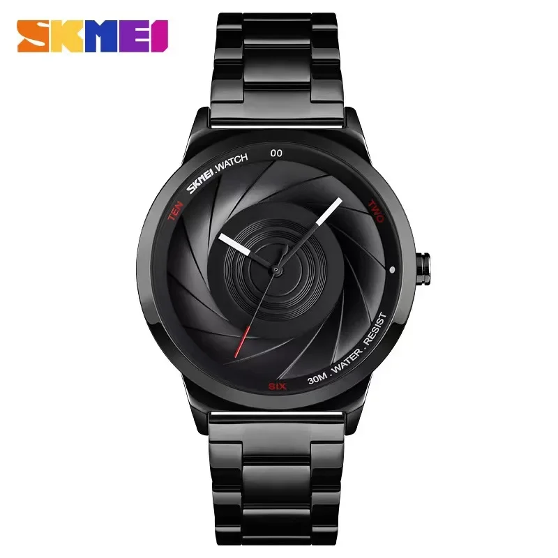 

SKMEI 9210 Fashion 3D Fashion Dial Mens Watch Top Brand Luxury Full Steel Business 30 Waterproof Watch reloj Sport Quartz Watch