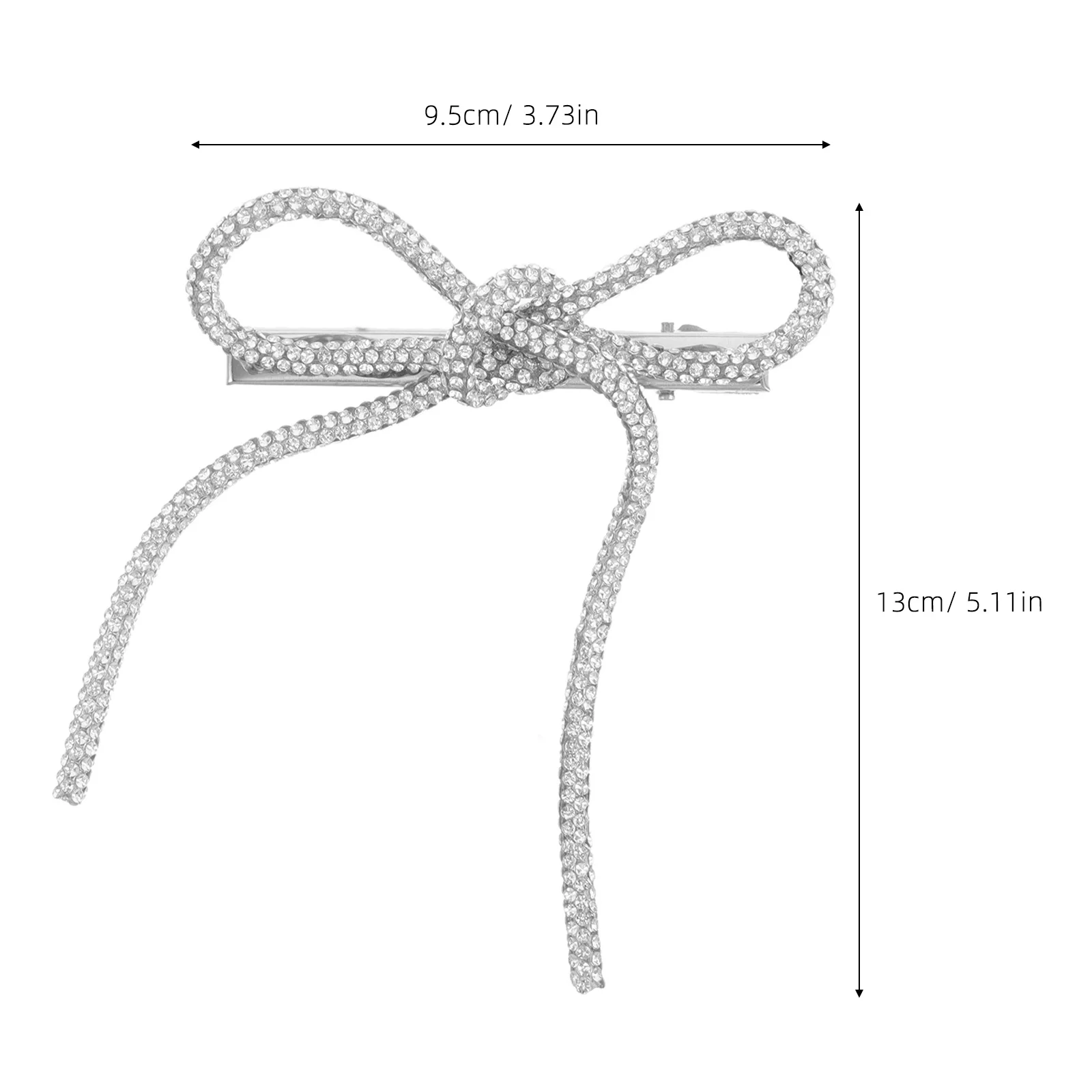 2Pcs Wedding Hair Clips Rhinestone Bow Bridal Hair Accessories Non Slip Jeweled Barrettes for Formal Events Prom Party