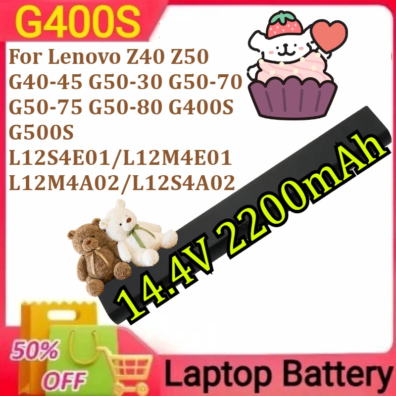 

G400S For Lenovo Z40 Z50 G40-45 G50-30 G50-70 G50-75 G50-80 G400S G500S L12S4E01/L12M4E01/L12M4A02/L12S4A02 14.4V 2200mAh