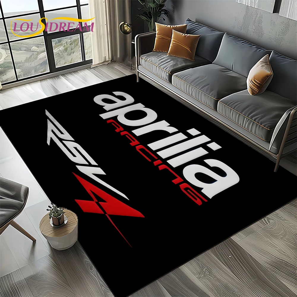2025  Aprilia Racing Car Logo Motorcycle Carpet Rug for Bedroom Living Room Home Sofa Decoration,kids Play Decor Floor Mat Gift
