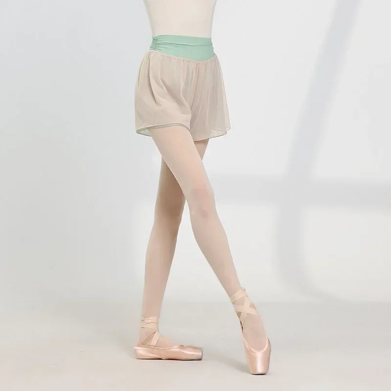 Ballet Reversible shorts Double Layers Color Gauze Ballet Skirts Short Dance Training Dress Ballet Tutu Yoga dance pants