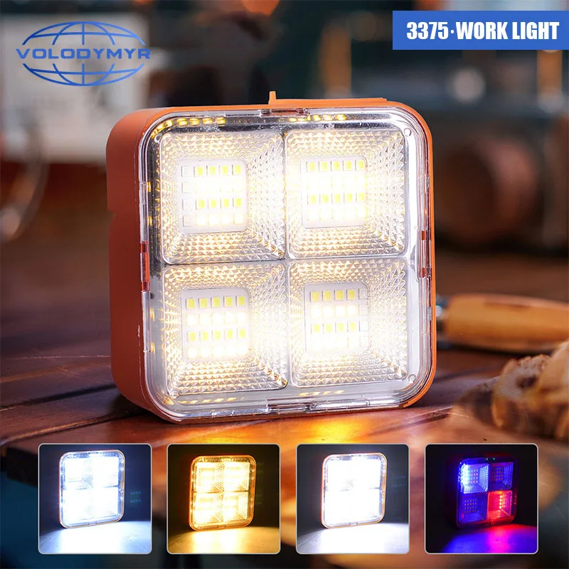 VOLODYMYR Outdoor Solar Floodlight Portable Emergency Work Light Camping Live Streaming Fill Street Stall Lamp for Maintenance