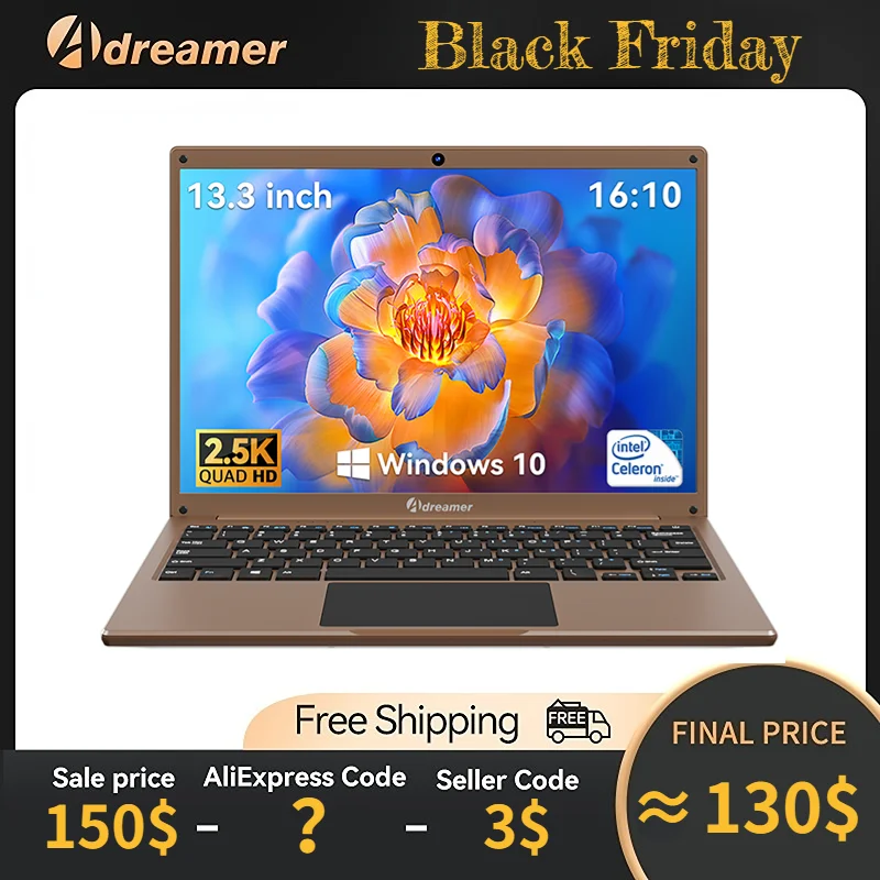 Adreamer LeoBook 13 Laptop 13.3-Inch Intel Celeron N4020 LPDDR4 8GB 512GB SSD Windows 10 Máy Tính Năm 2.5K IPS UHD Màn Hình Máy Tính Xách Tay