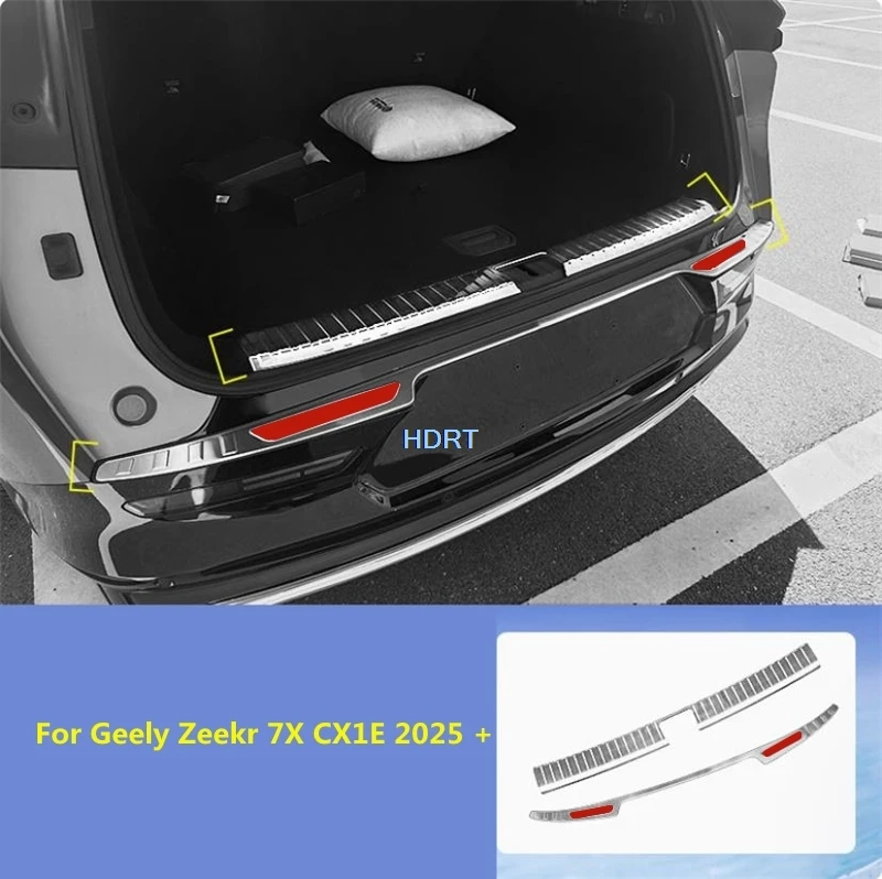 

For Geely Zeekr 7X CX1E 2025 + Car Style Rear Bumper Boot Guard Cover Trunk Plate Trim Protector Decoration Accessories Sticker