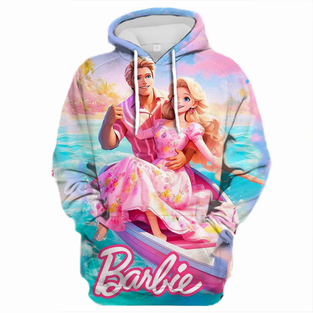 Barbie felpa con cappuccio stile autunno e inverno Ins giacca allentata Anime Kawaii felpa per abbigliamento donna regali di compleanno muslimah