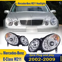 LED Headlights for Mercedes-Benz E-Class W211 2002-2009 E240 E300 E200 E280 E320 E260 Headlamp Assembly Car Light Assembly 2pcs