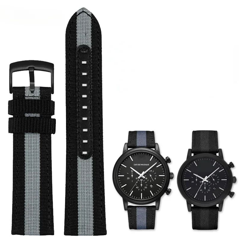 

Для Armani Ar1948 Ar1968 Ar1918 Ar1970 Ar60008 Ar60028 водонепроницаемый водонепроницаемый мужской ремешок для часов аксессуары 20 мм 22 м нейлоновый ремешок для часов
