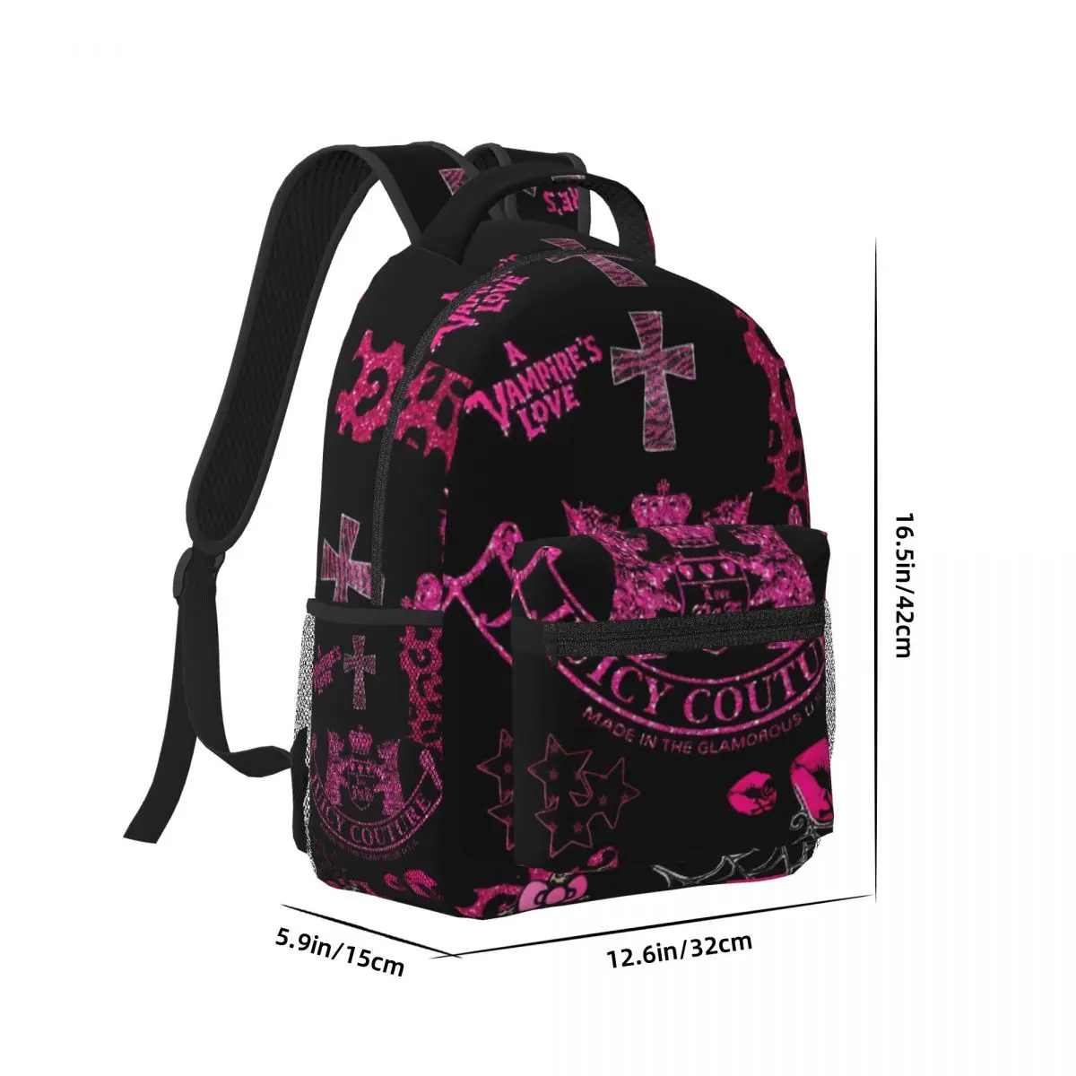 Hot-Sale-Like-Juicy-Couture-Style New Fashionable Pattern School Bag Print Lightweight Backpack 17in