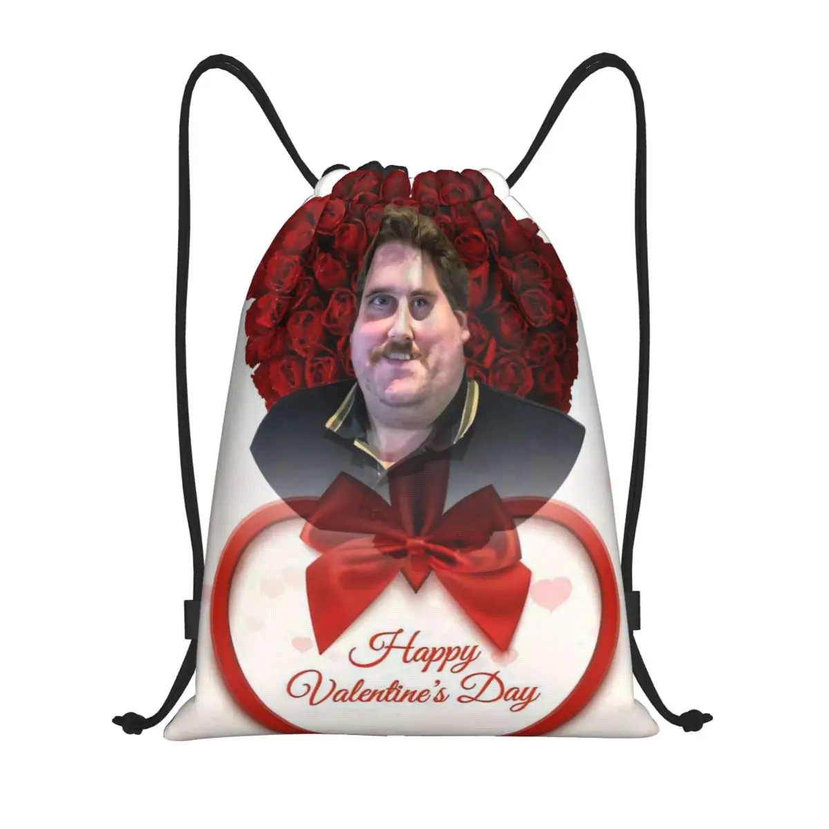 Drachenlord Drawstring Backpack Sports Gym Bag for Men Women Happy Valentine's Day Shopping Sackpack