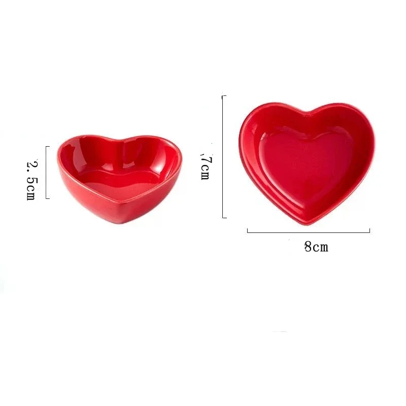 1PC Hamster Feeding Bowl Colorful Heart Shape Ceramic Plate Food Water Bowl For Rabbit Guinea Pig Small Pets Feeder Pet Supplies