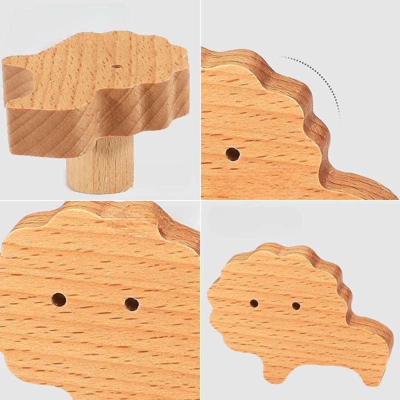 WEPICK Wooden Door Handle Cute Animal Wood Furniture Handles for Cabinets and Drawers Door Knobs Kitchen Cupboard Wardrobe Pulls