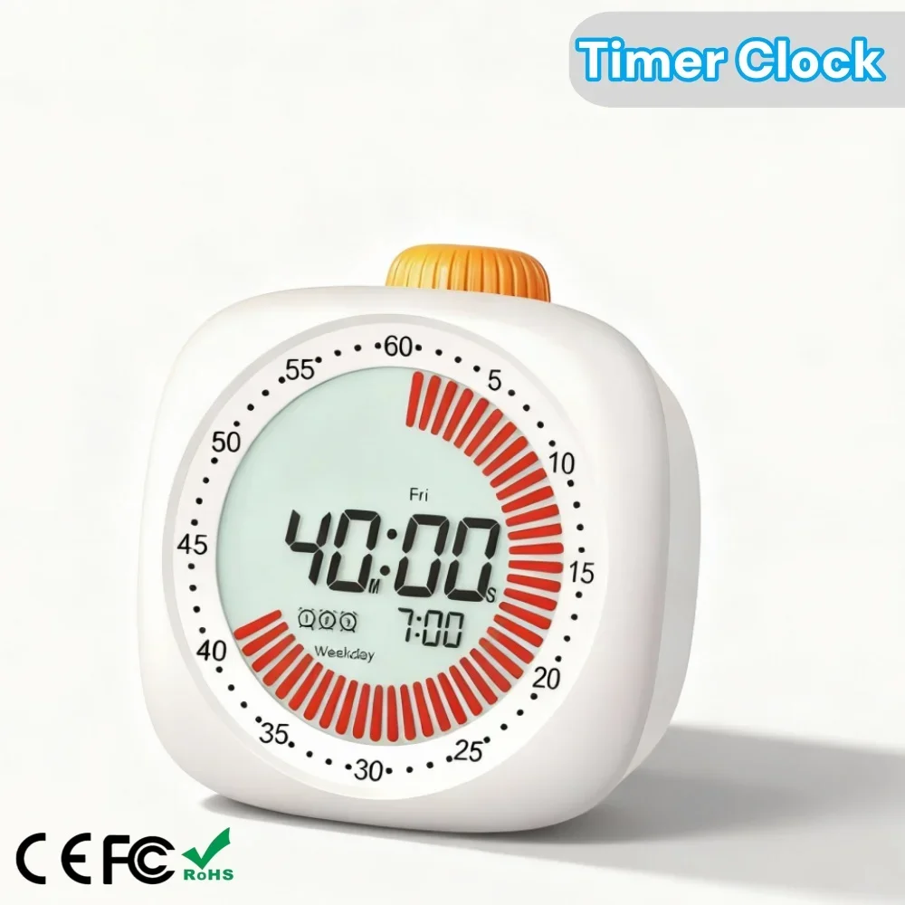 

Kids Visual Timer for Learning, Silent Countdown Clock with Alarm, Multifunctional Time Management Tool for Children Homework &