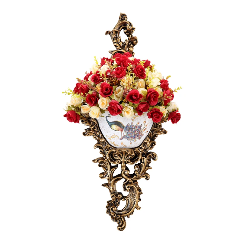 European wall hanging creative decoration vase wall hanging resin pendant home decoration retro home wall pendant