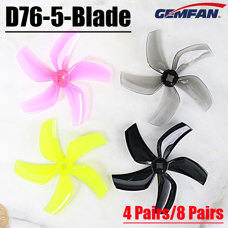 4Pairs GEMFAN D76 Ducted 76mm 3inch 5-Blade Propeller for RC 3inch Cinewhoop Duct Drone FPV Racing Freestyle