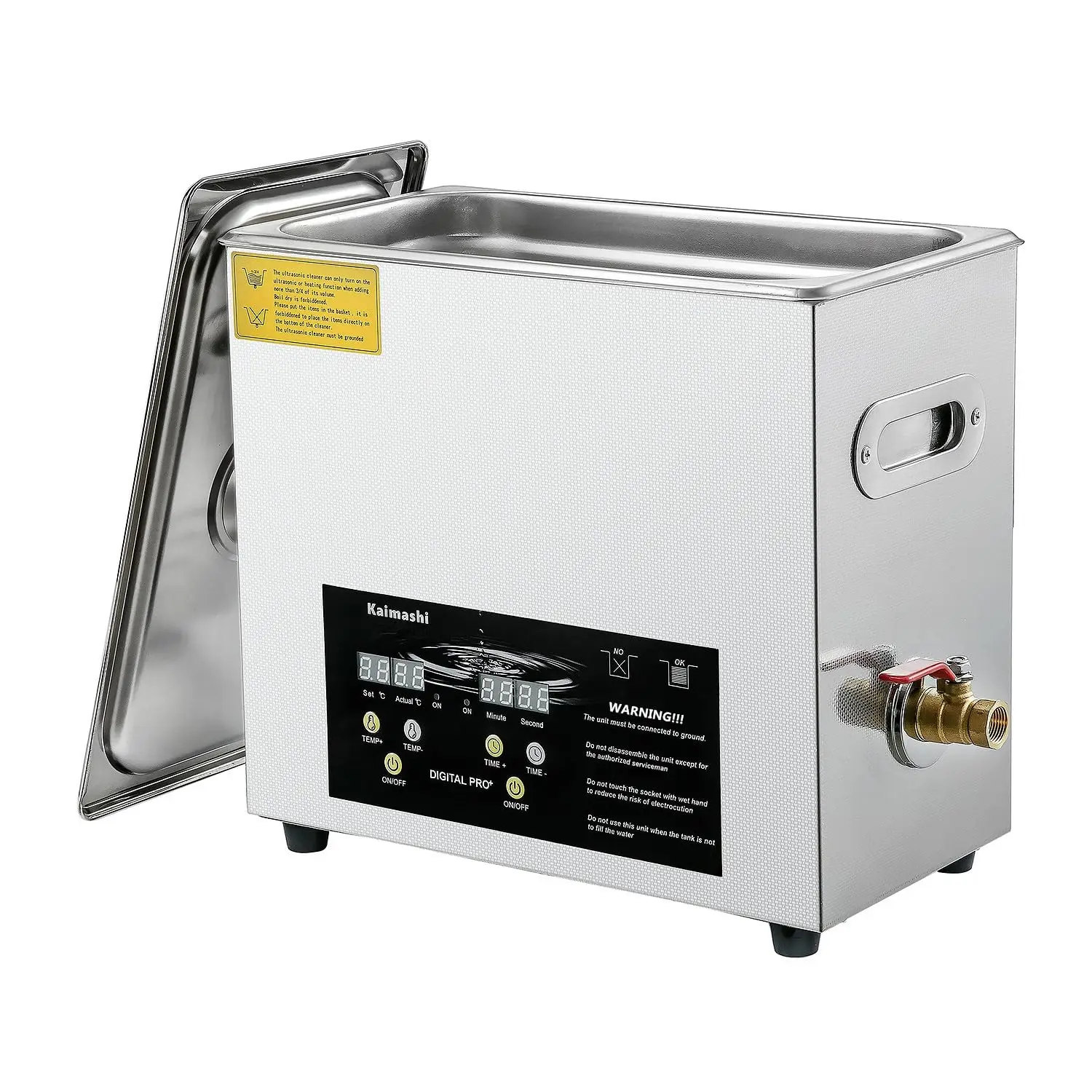 Cleaner 6.5L with Digital Timer and Heater, Stainless Steel Untrasonic Cleaning Machine for Carburetor Parts Cleaning