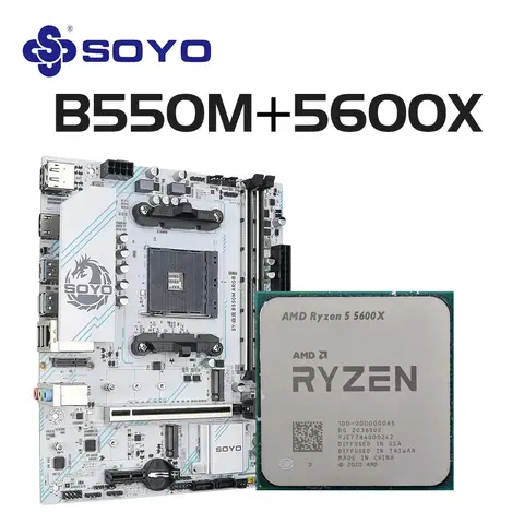 SOYO AMD B550M Gaming Motherboard USB3.1 M.2 Nvme Sata3 DDR4 Dual Channel Supports RYZEN R3 R5 R7 3000 4000 5000 CPU AM4 Socket