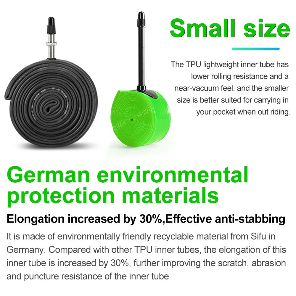 NEWBOLER Bike TPU Inner Tube 700c 18 25 28 32 Road Bicycle TPU Material Tire 65mm Length French Valve lightweight tube