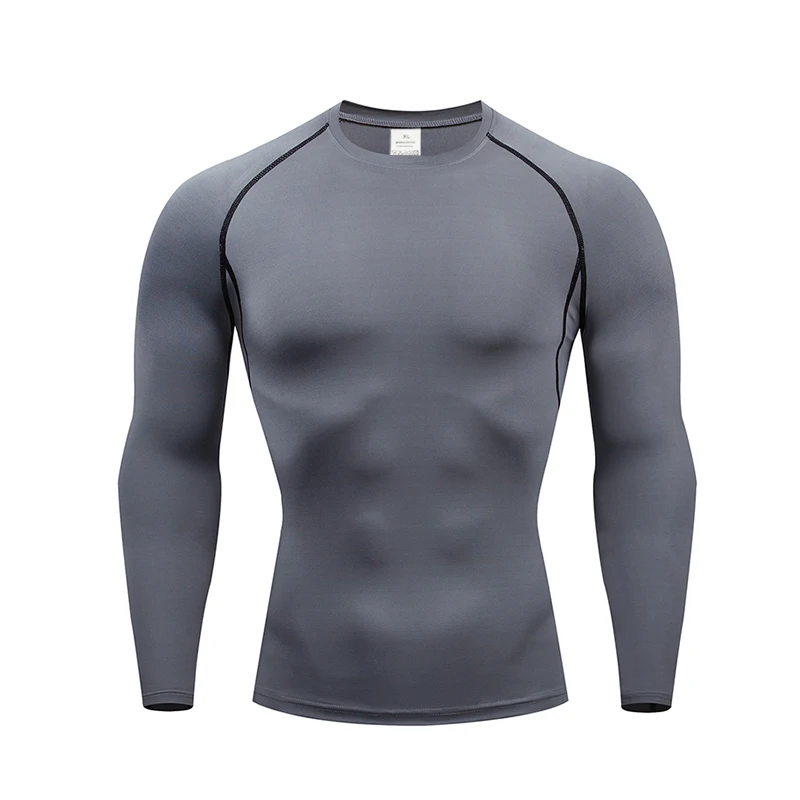 Dry Fit Men\'S High Quality MMA Fitness Gym Sports T-Shirt Jogging Running Shirt Compression Breathable Rashguard Comprehensive