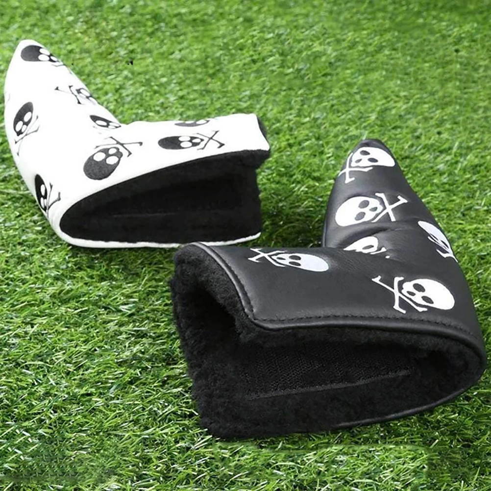 

Golf Putter Cover Golfs Club Head Protective Skull Embroidery Headcover Water Proof