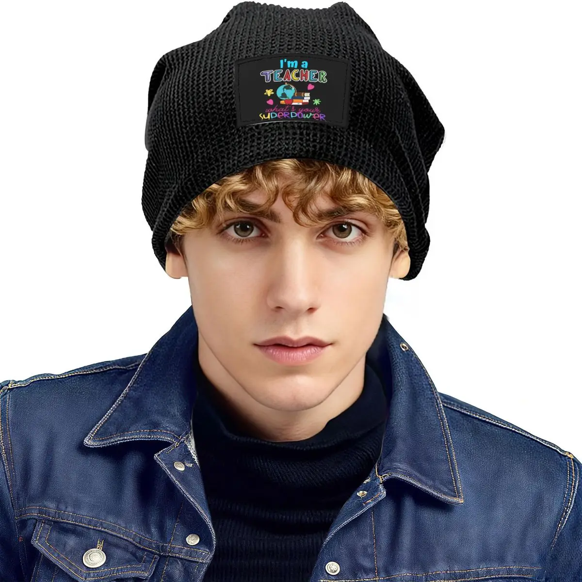 I'm A Teacher What_s Your Superpower Beanies Caps Fleece-Lined Bonnet Hat Warm Hip Hop Autumn Winter Outdoor Skullies Hats
